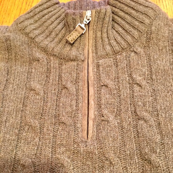 Beautiful Italian made Wool Cable Knit Quarter Zip - Picture 4 of 7